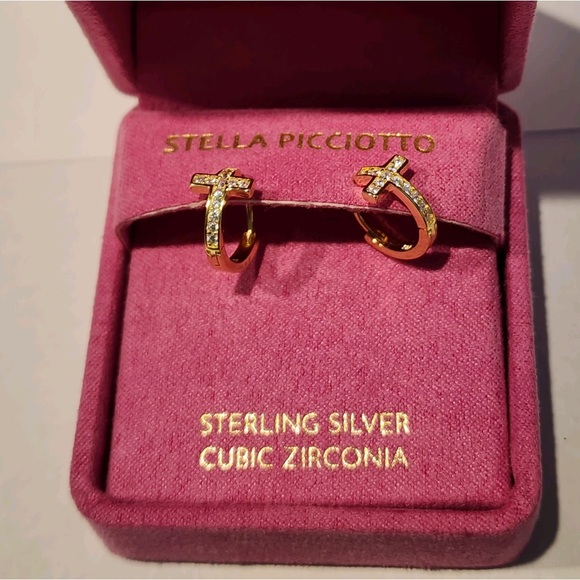 STERLING SILVER & CUBIC ZIRCONIA Earrings by Stella Picciotto - Picture 1 of 5